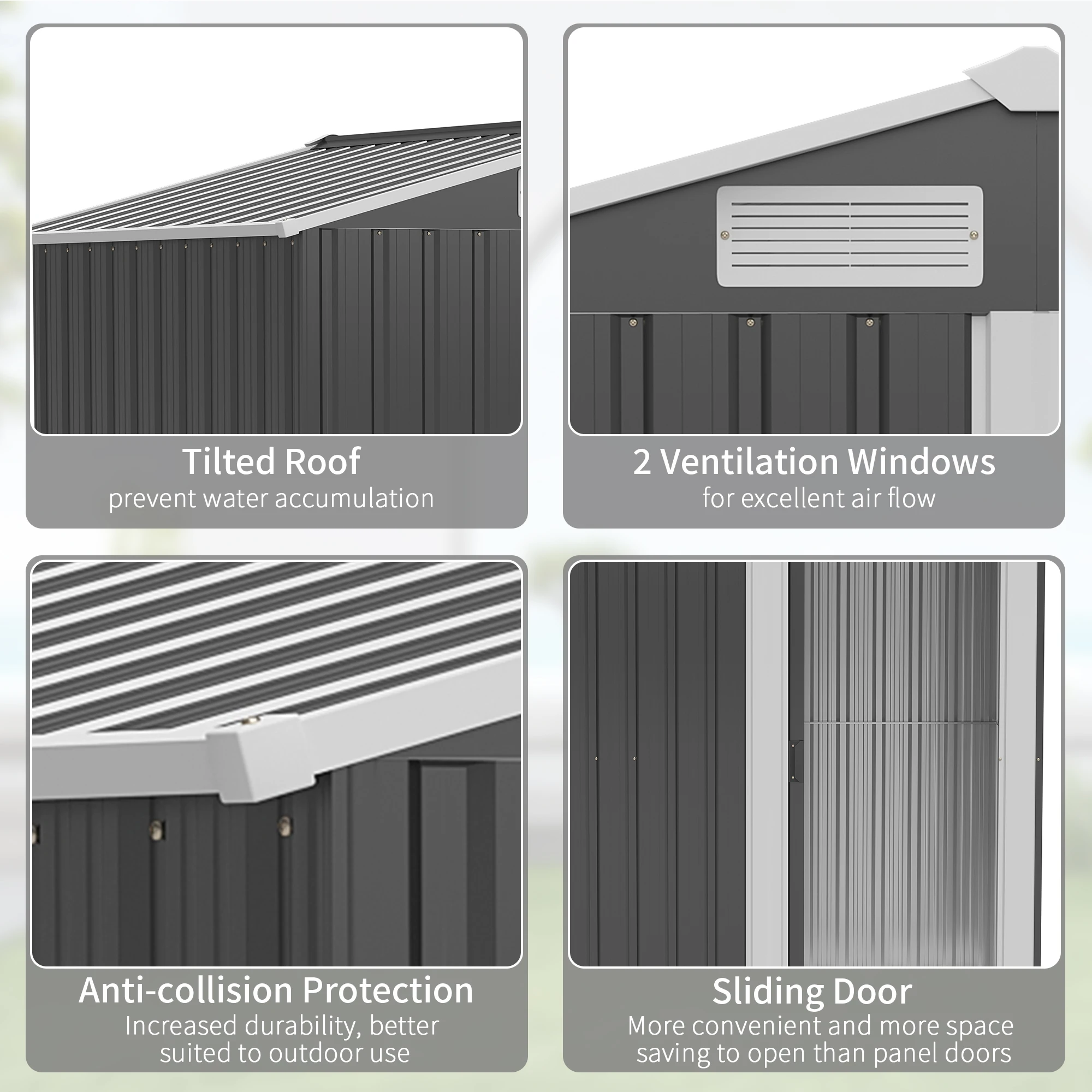 5ft X 4.3ft Outdoor Garden Storage Shed, Tool Storage Shed with Sliding Door