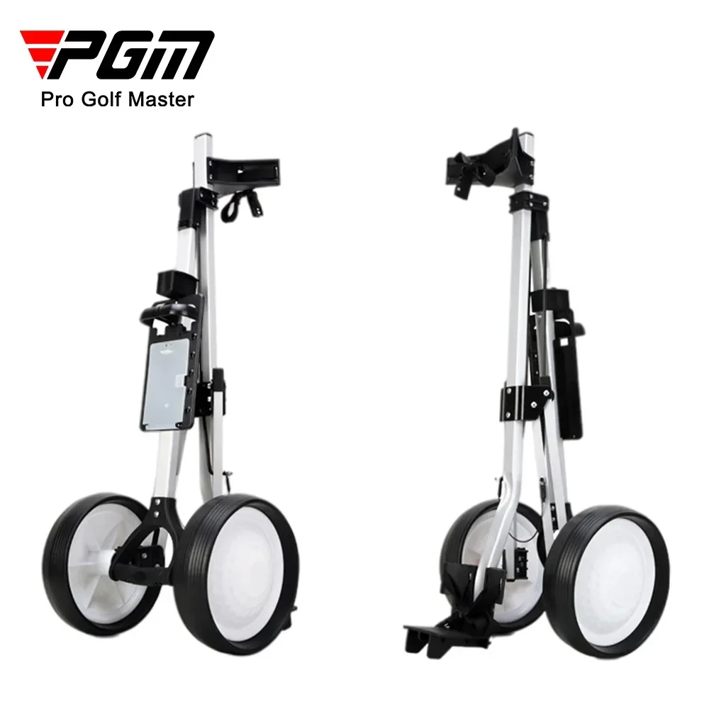 Pgm Golf Bag Cart Aluminium Alloy Two Wheels Barrow Foldable Handcart Trolley Outdoor Golf Course Training Accessories QC002