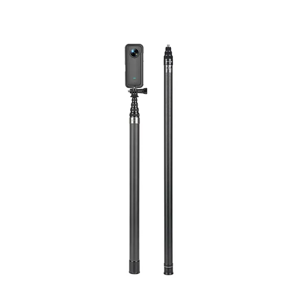 Monopé escalável 3M-Carbon Fiber, edição estendida, vara de selfie invisível, tripé para Insta360 X3 X2, Go Pro 9, 10, 11, 12