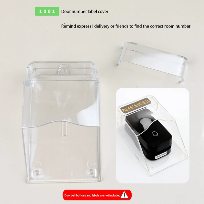 Access Control Rain Cover Doorbell Transparent Protective Box Outdoor Sun Protection Thickened Waterproof Cover 2Pc