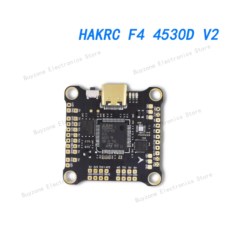 

HAKRC F4 4530D V2 Built-in plug-in allows you to easily connect to the DJI FPV Air System.Integrated 16Mb black box, barometer