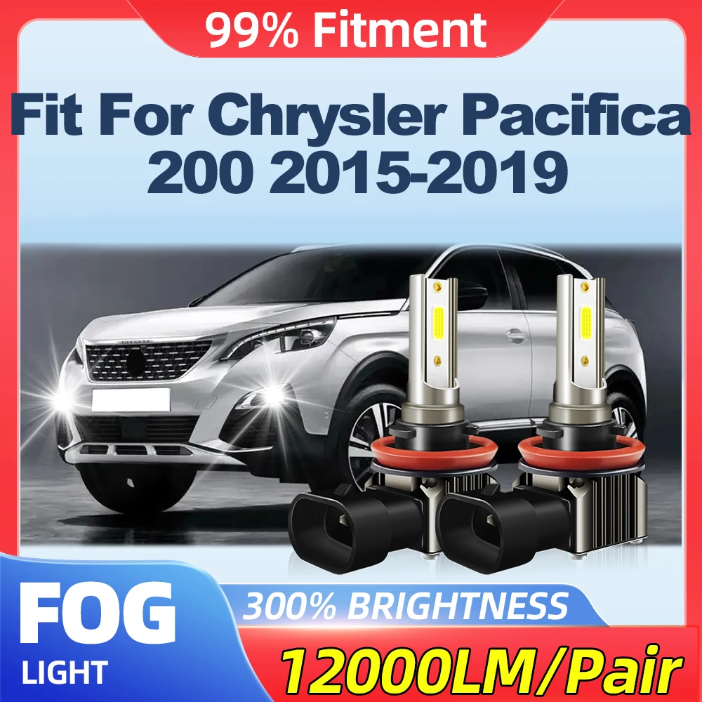 

Fit For Chrysler Pacifica 200 2015 2016 2017 2018 2019 12000LM Canbus Fog Lamps 100W LED Fog Lights 12V 6000K Plug And Play