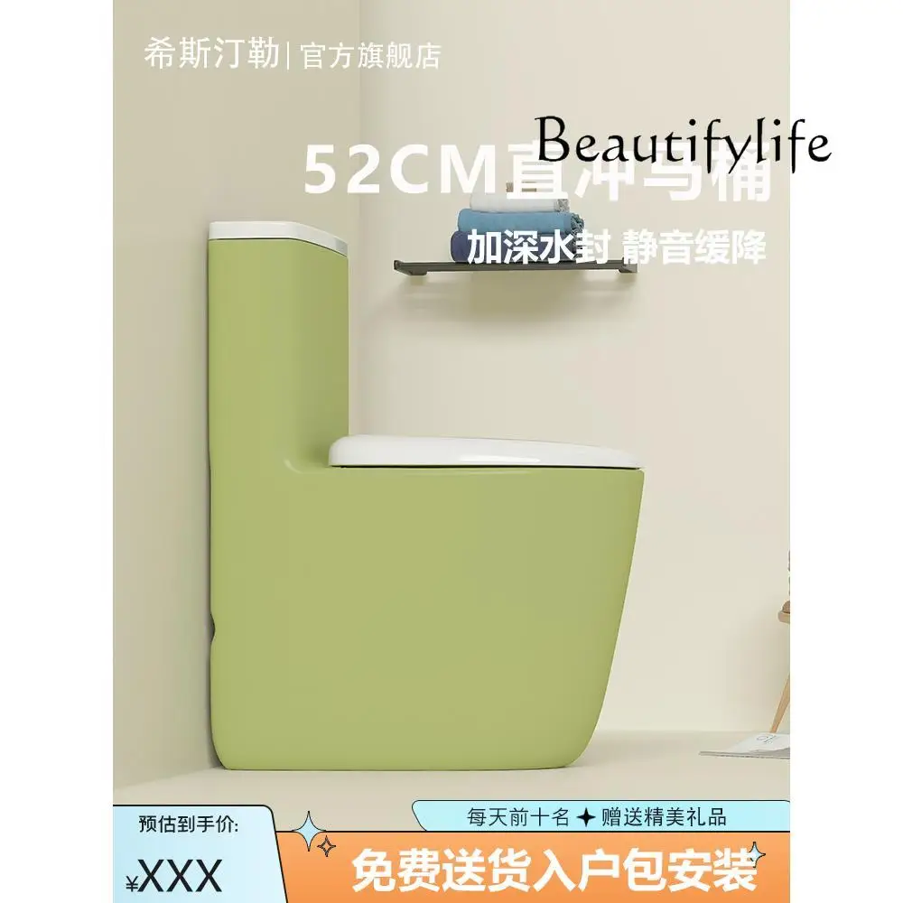 โถสุขภัณฑ์สีสันทันสมัย สำหรับบ้านพักอาศัยขนาดเล็ก แบบติดผนัง แถวหลัง แบบท่อกลม ชักโครกแบบกดตรง ซ้ายขวา