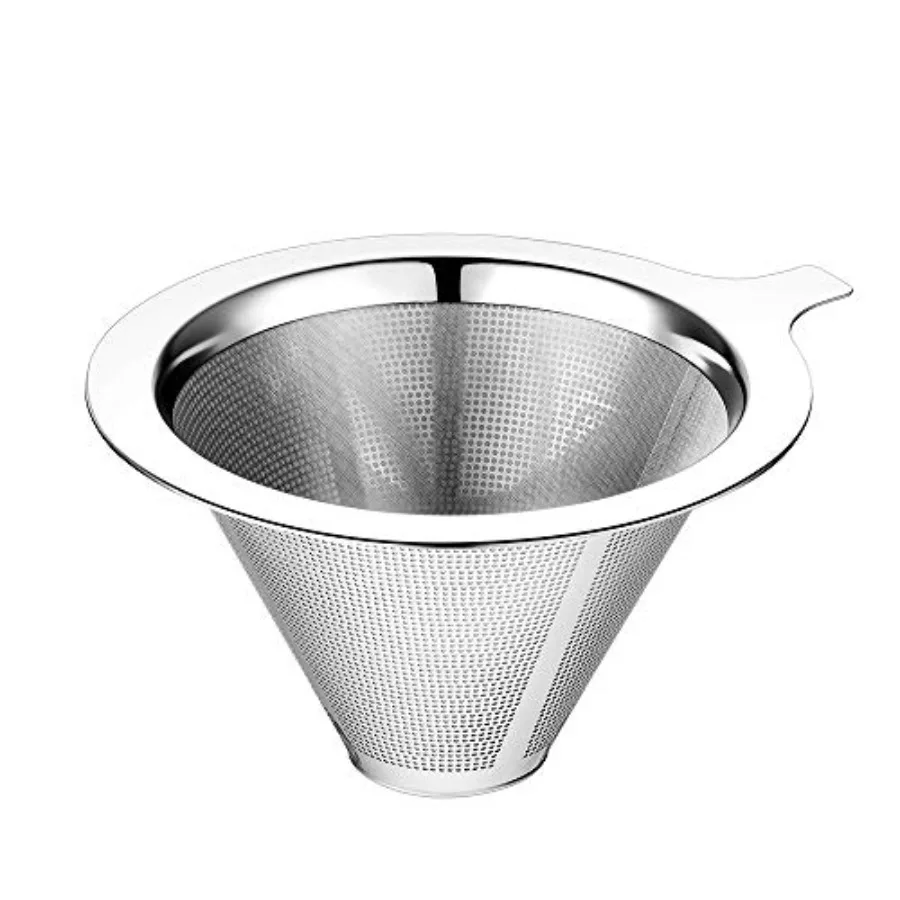 Upgraded Pour Over Coffee Filter, Coffee Dripper, Paperless Mess Stainless Steel Coffee Filter, Maker One to Two Cup Coffee, Ea