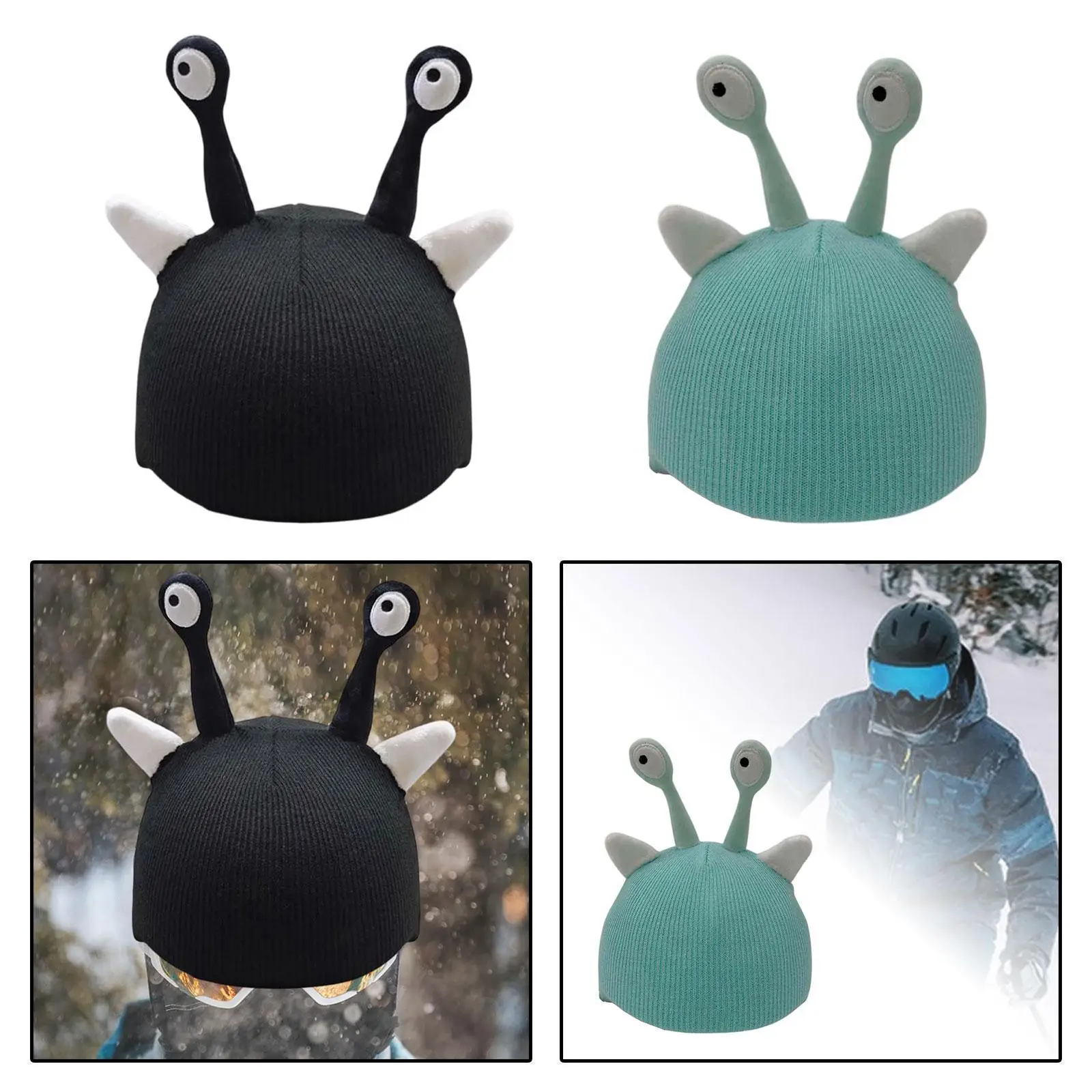 Ski Helmet Cover Ski Cap Cover Funny Knitted Helmet Decor Elastic for Women Men Kids Adults Girls Boys Snowboard Skateboarding