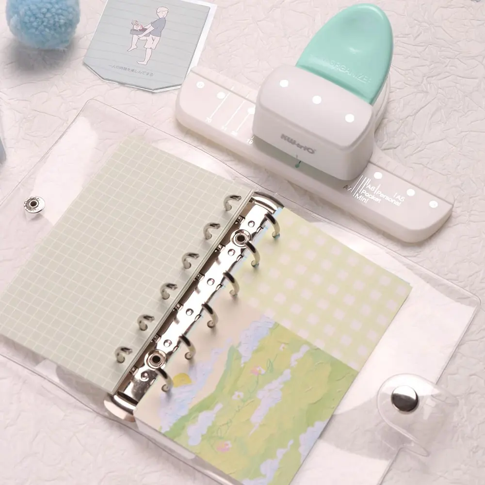 Three-hole hole punch & 4mm diameter hole punch paper hole punch for scrapbooks, loose-leaf notebooks, pocket books