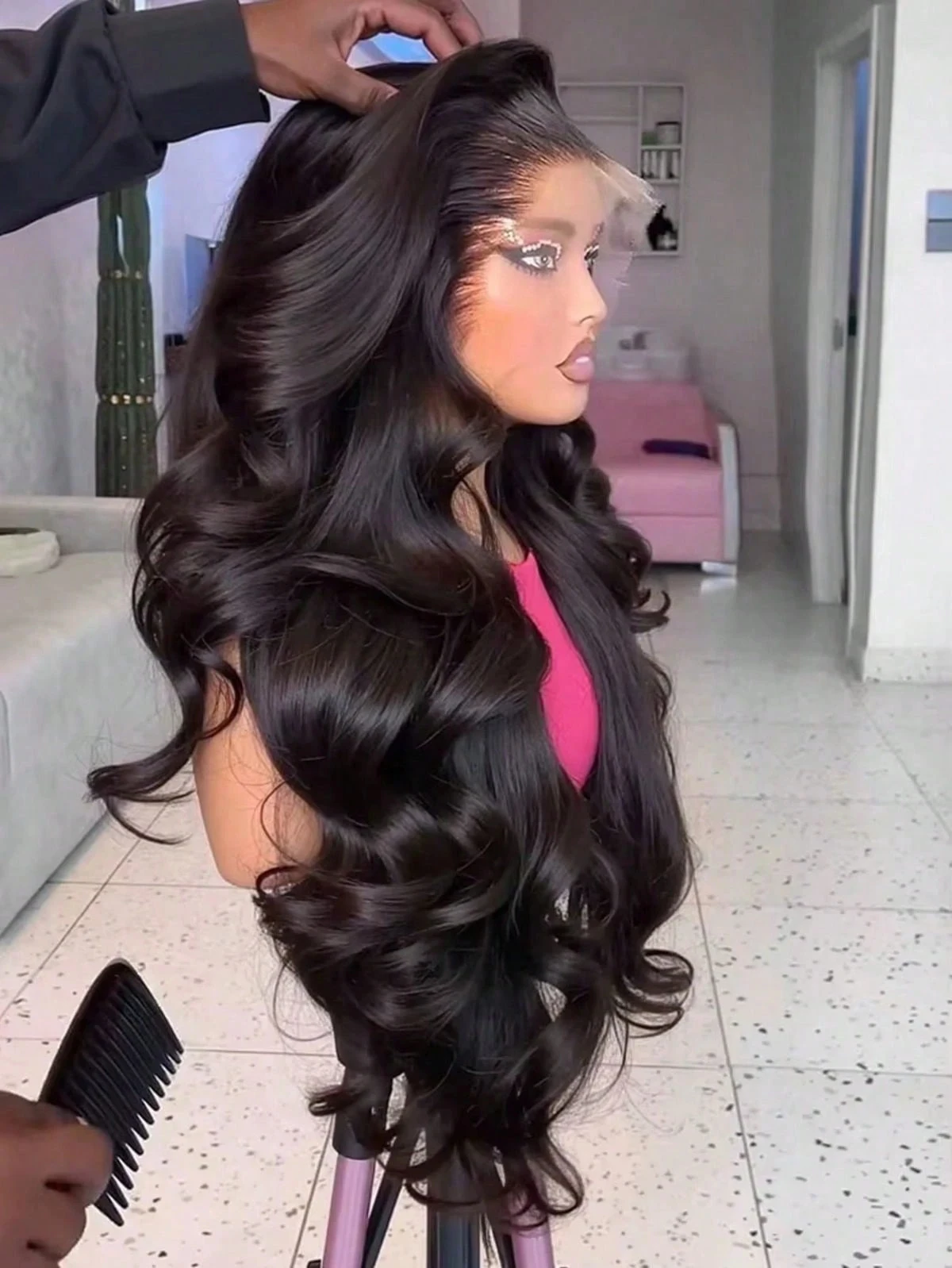 

Wet And Wavy Lace Front Wig 40 50 Inch Body Wave 100% Human Hair Wigs 13x6 Hd Transparent Lace Frontal PrePlucked Human Hair Wig