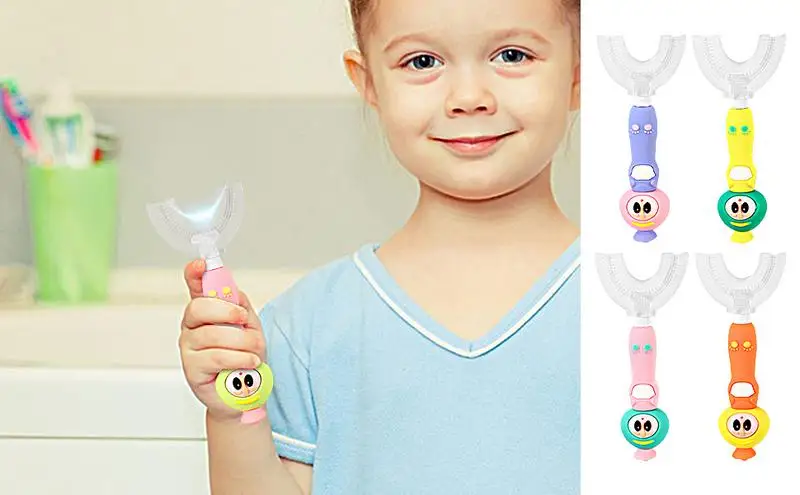 

Kid's U-Shaped Toothbrush Soft Bristle U-Shaped NewbornToothbrush Teethers Brush Silicone Kids Teeth Oral Care Cleaning For Kid