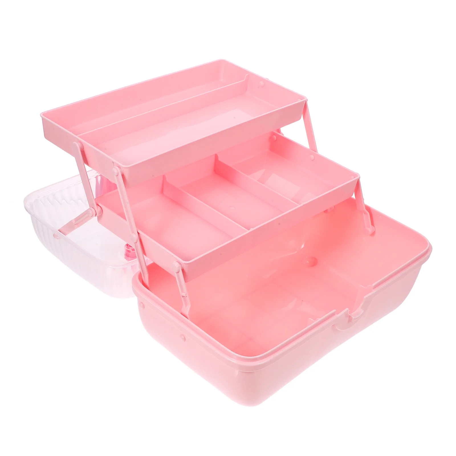 

DIY Transparent Storage Box Hair Clips Container Organizer Portable Jewelry Box for Girls Purple 3 Layers Durable Material Home