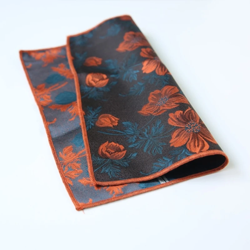 24x24cm Male Floral Printed Handkerchiefs Colorful Hankies Pocket Floral Pattern Pocket Square Handkerchiefs for Male