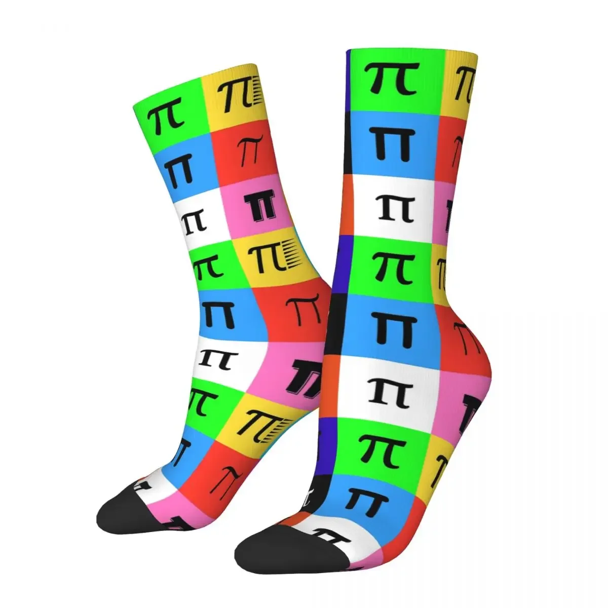 

Colorblock Happy Pi Day Socks Harajuku Super Soft Stockings All Season Long Socks Accessories for Unisex Birthday Present