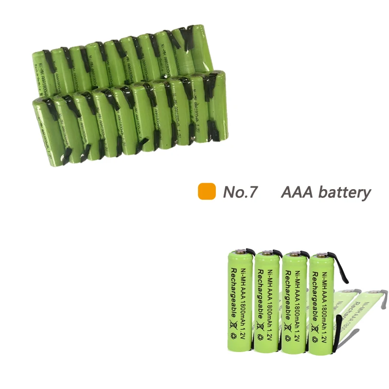 

1.2V 1800mah Ni-MH AAA Rechargeable Battery Cell, With Solder Tabs for Philips Braun Electric Shaver, Razor, Toothbrush