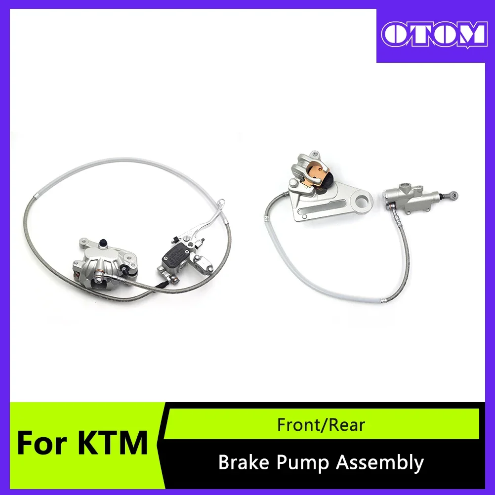 OTOM Motocross Front Rear Brake Pump Assembly Aluminum Silvery Hydraulic Caliper For KTM MXC SXS XCW EXCF Motorcycle Bikes Parts