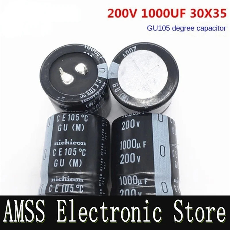 AMSS (1PCS)1000UF 200V 30X35 Japanese nichicon electrolytic capacitor 200V1000UF 30*35 105 degrees