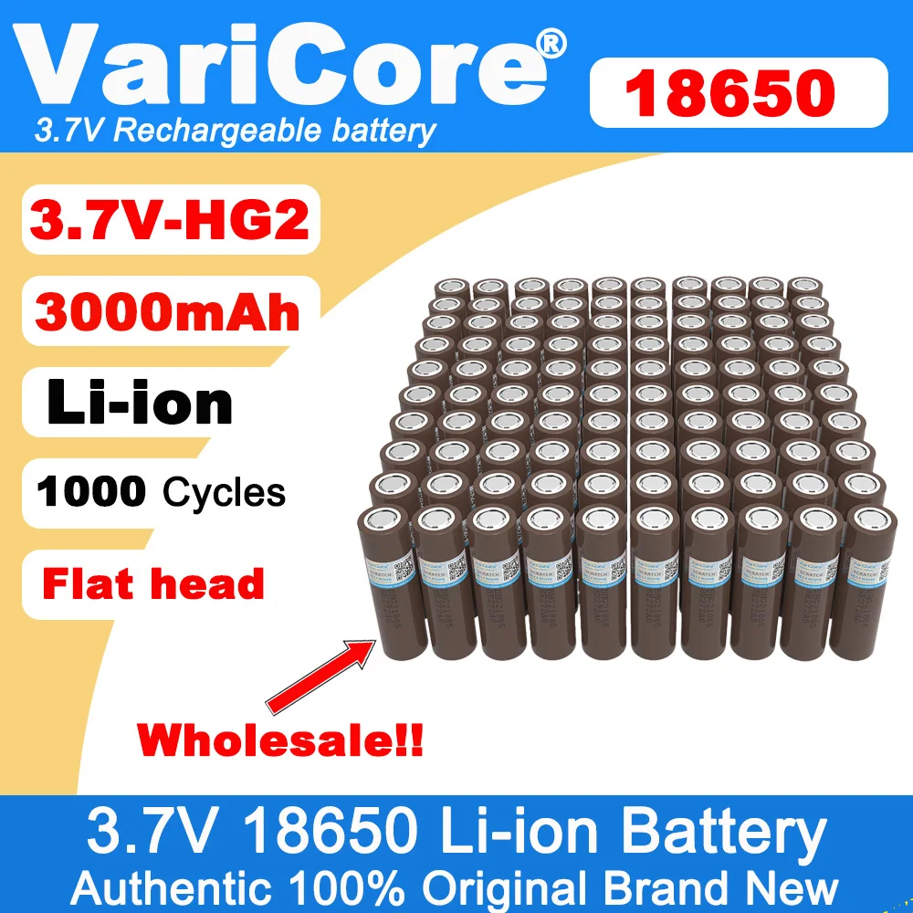 

200pcs 100% New Original HG2 18650 3000mAh batteries 3.6V discharge 20A dedicated 3.7v Power Rechargeable battery Wholesale