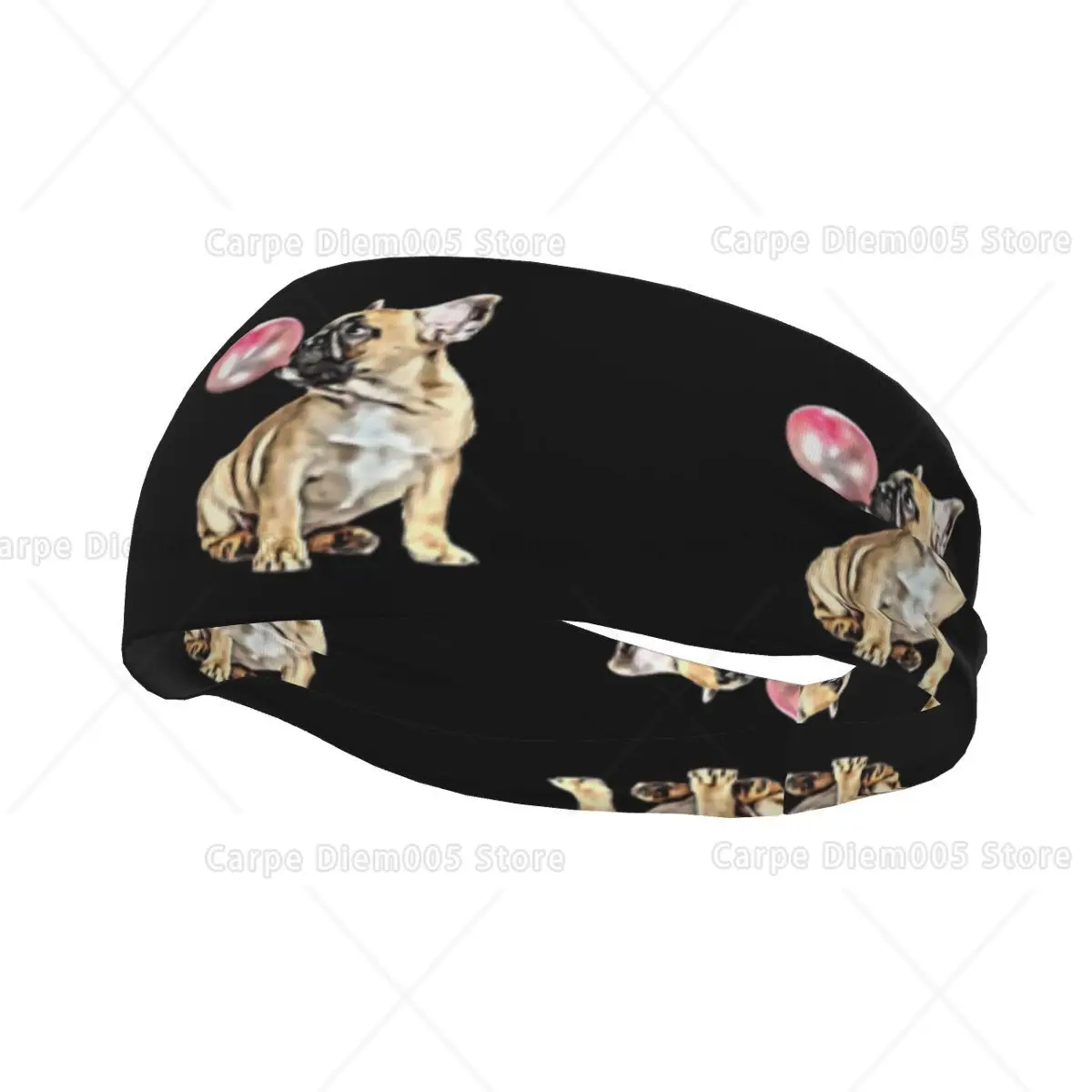 

Bull Dog Print Wide Hair Bands for Men Women Non Slip Head Wrap Stretchy Sweatband Headband