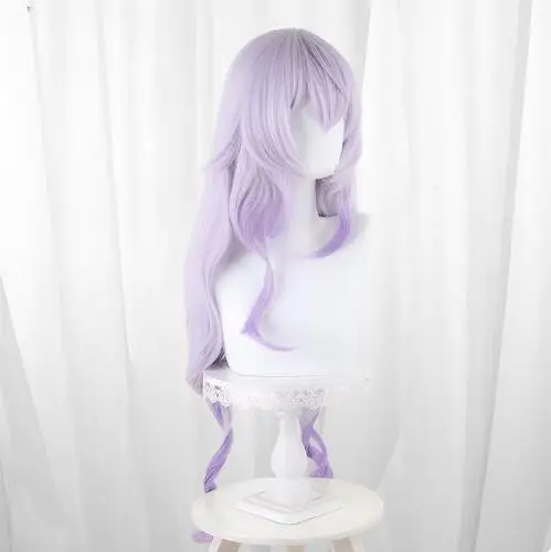 Anime Game Honkai: Star Rail Cosplay Black Swan Wig Halloween Play Party Stage Long Curly Purple Gradient Hair