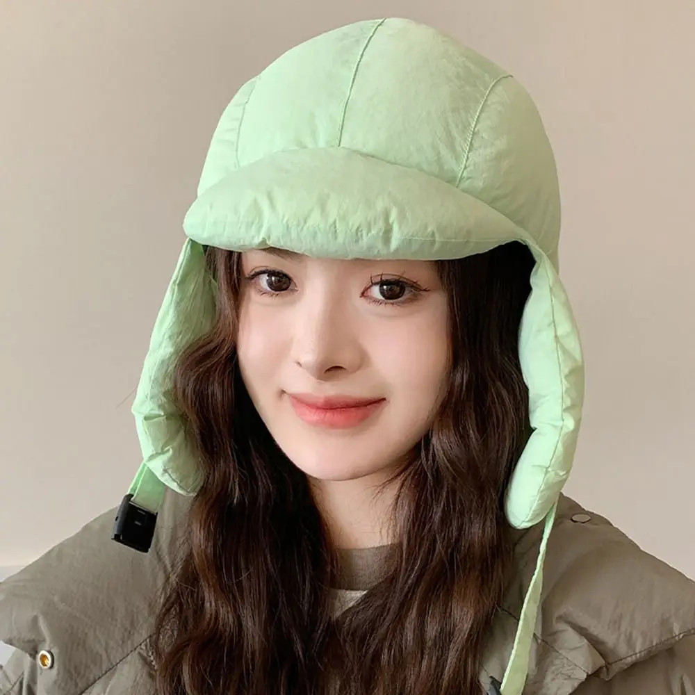 Cappello di protezione per le orecchie in tinta unita antivento Protezione dal freddo Passamontagna Pullover Berretto Imbottito in cotone Berretto caldo per esterni