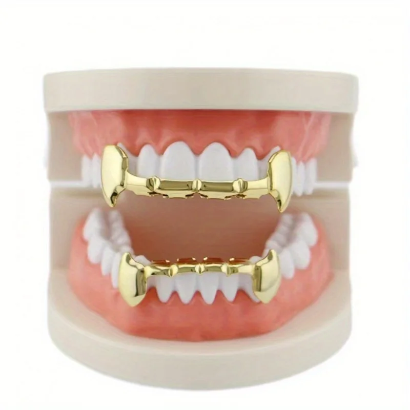 18k electroplated vampire fangs hip-hop braces Grills smooth Halloween dentures