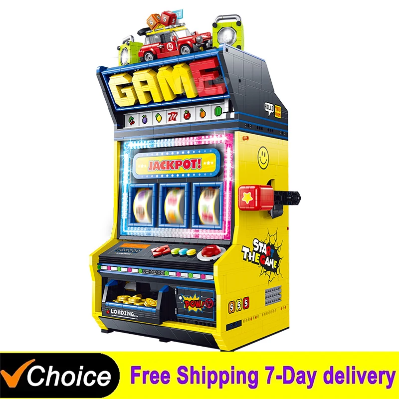 3571Pcs Creative Fruit Arcade Machine Building Blocks With LED Light motor Gaming Machine Bricks Toys Collector's Display Gifts