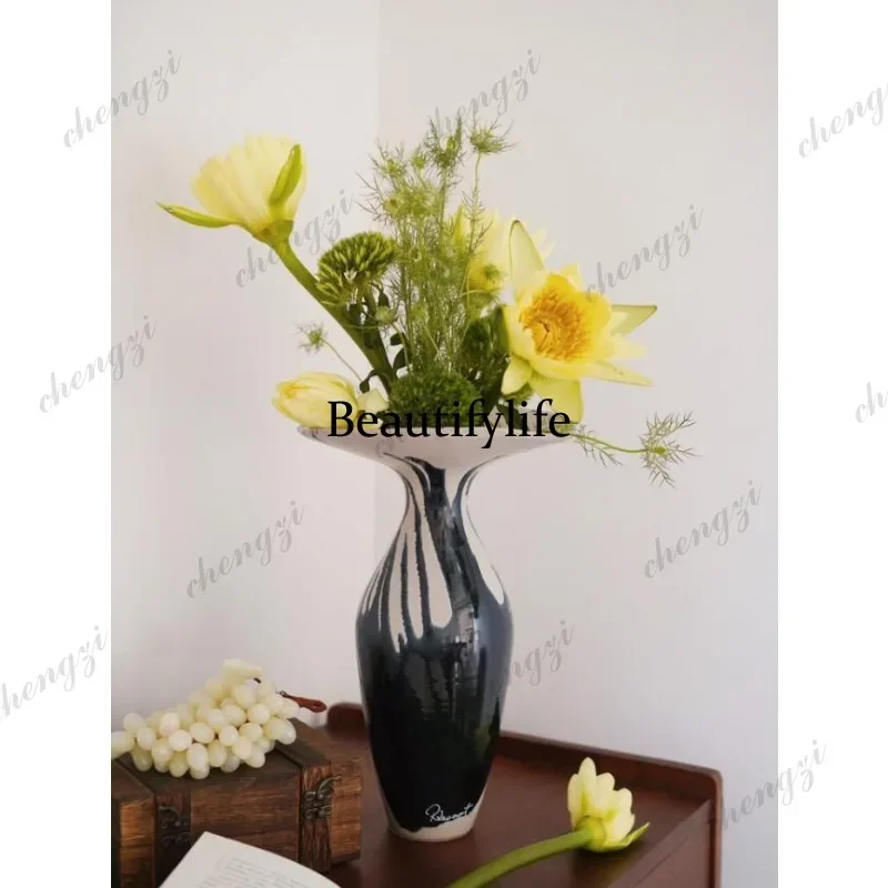 A4567Wabi Sabi ceramic handmade vase gift-giving ornament hotel homestay decoration ornament