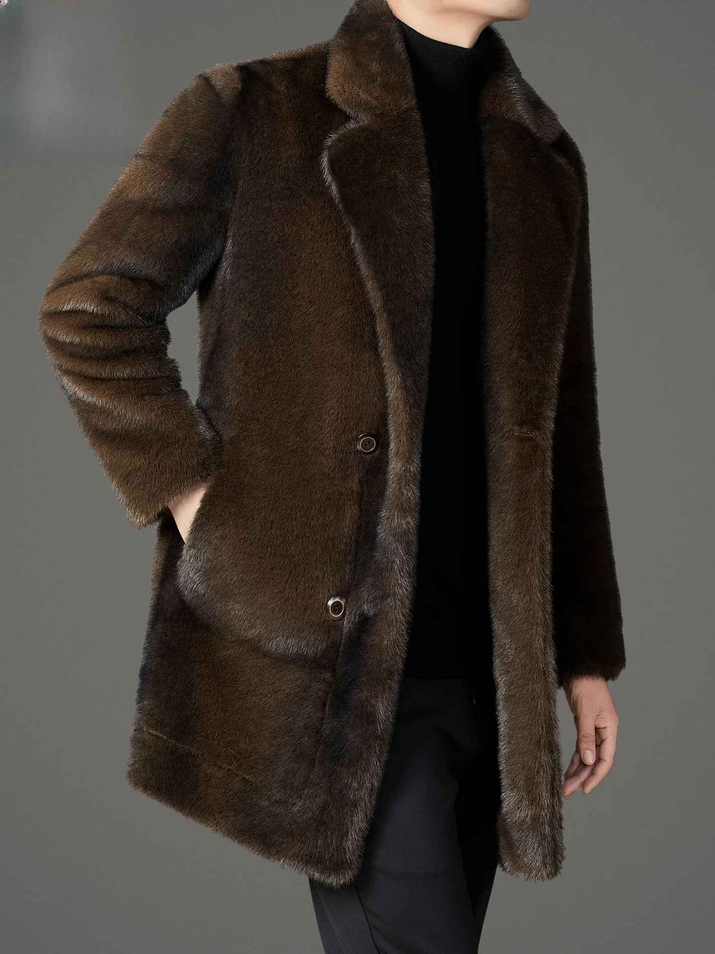 

Утепленное двустороннее мужское кожаное пальто с мехом, осенне-зимнее, средней длины, из норкового бархата, ветровка с интегрированной отделкой из кожи и меха