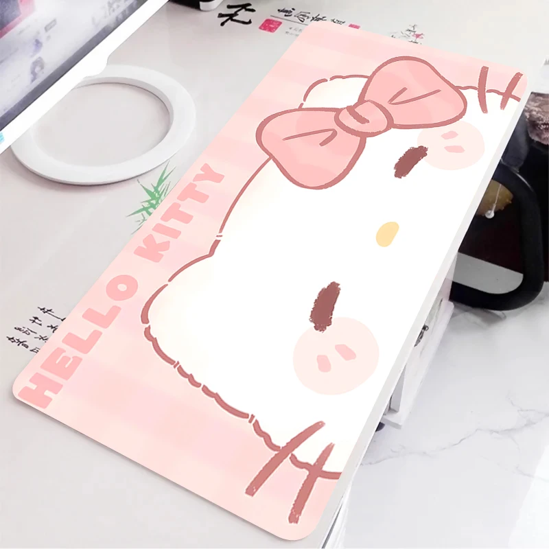 

Mouse Pad Hello Kitty Anime Gaming Accessories Large Carpet Gamer PC Computer Keyboard Desk Mat Mausepad
