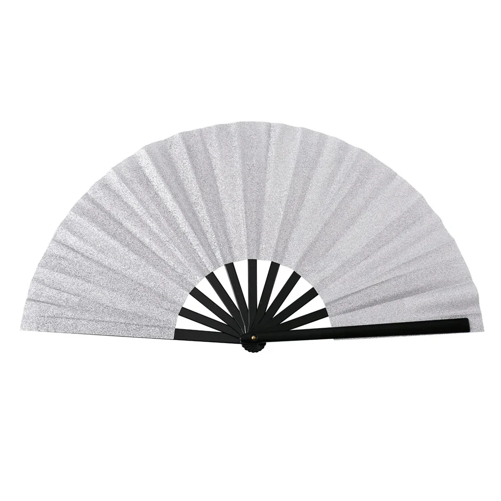 New Sparkling Folding Fan Bright Color Rainbow Starry Sky In The Dark Festival Performance Hand Fans Women Girl Party Dance Fan
