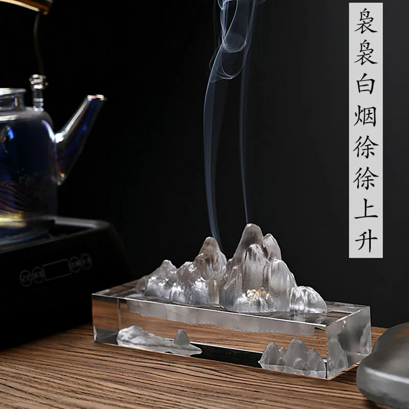 Crystal High-quality Fairy Mountain Multi-art White Sage Incense Burners Colored Glaze Penholder Creative Home Decor Ornaments