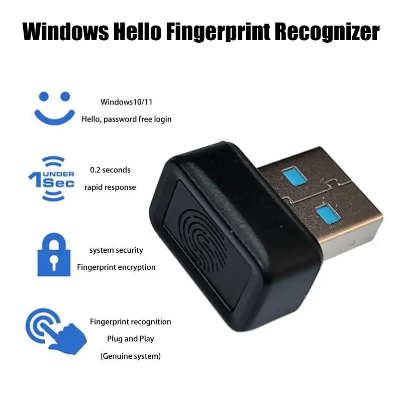 

USB-модуль считывания отпечатков пальцев, портативный мини-ключ безопасности для ноутбука, ПК, разблокировка распознавания пароля по отпечатку пальца