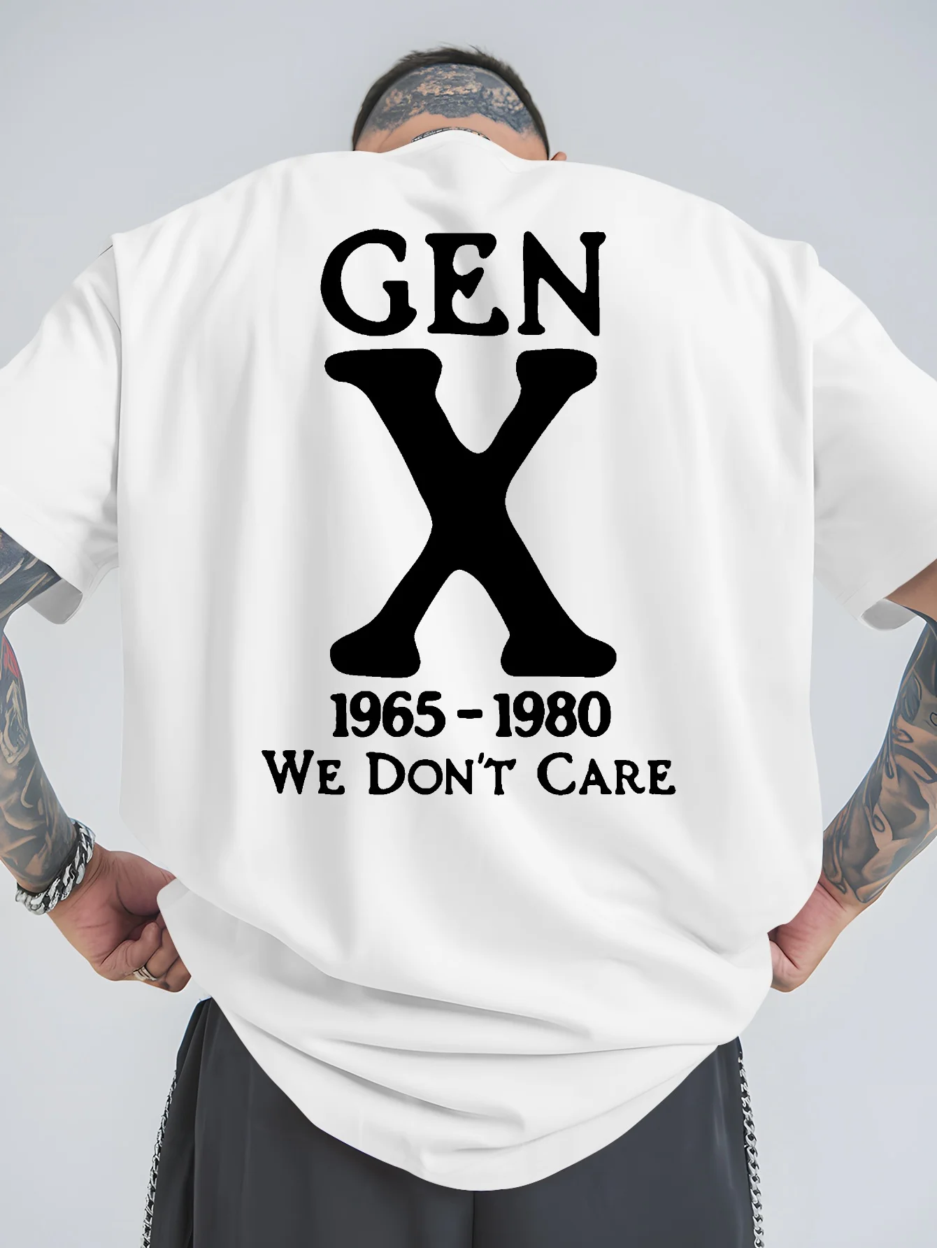 Generation X Summer Outdoor Sports And Casual Large-Size Short-Sleeved T-Shirts, Men'S Trendy Fashion Prints, Loose Base Shirts, Versatile Round Neck Tops, Breathable And Comfortable, Plus Size