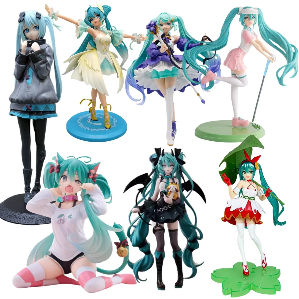 

Hatsune Miku Desktop Cute Action FigureNeko T-Shirt Ver. Anime Figurine Kawaii Girl PVC Model Decorations Toy Gift
