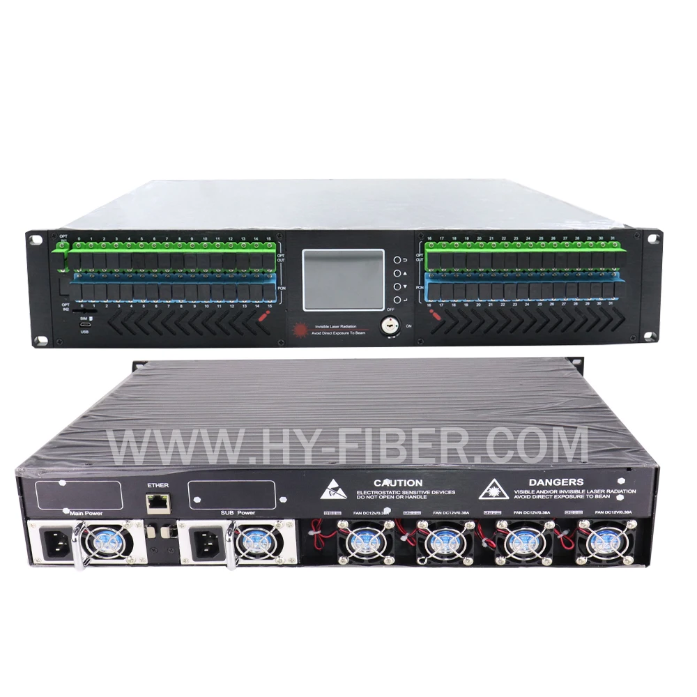 32 Way CATV 1550nm Optical Amplifier 23dBm With WDM EDFA SC/APC Fiber Port Dual Power Supply 220V or 48V