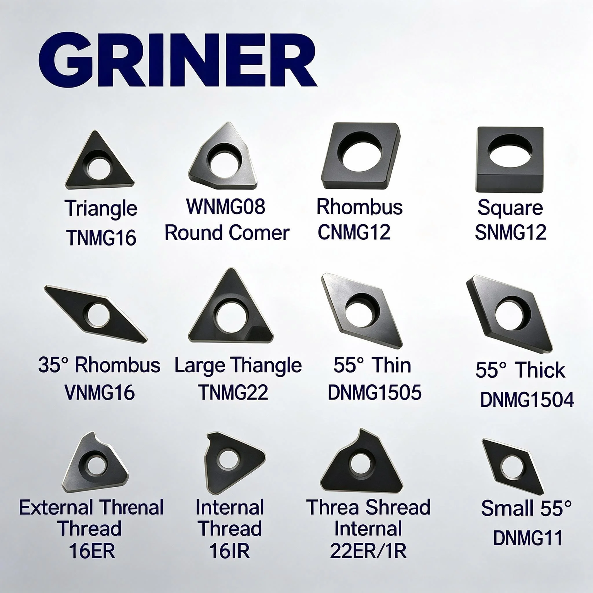Carbide Shim For CNC Lathe Tool Holder TNMG WNMG SNMG DNMG ER IR Thread Insert Shim Triangle Square Rhombus Tool Pad Multiple Mo view 2