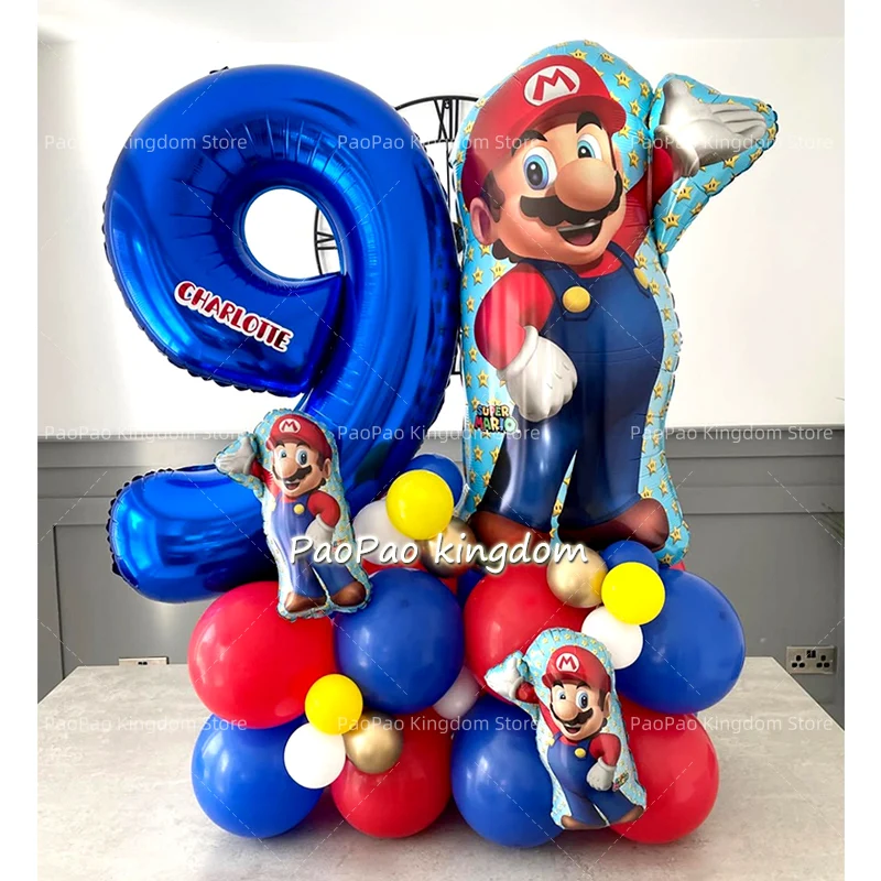 1 Juego de Globos de Super Mario, guirnalda de arco, Globos de látex, decoración para fiesta de cumpleaños de Super Mario, Baby Shower, regalo, Globos de juguete