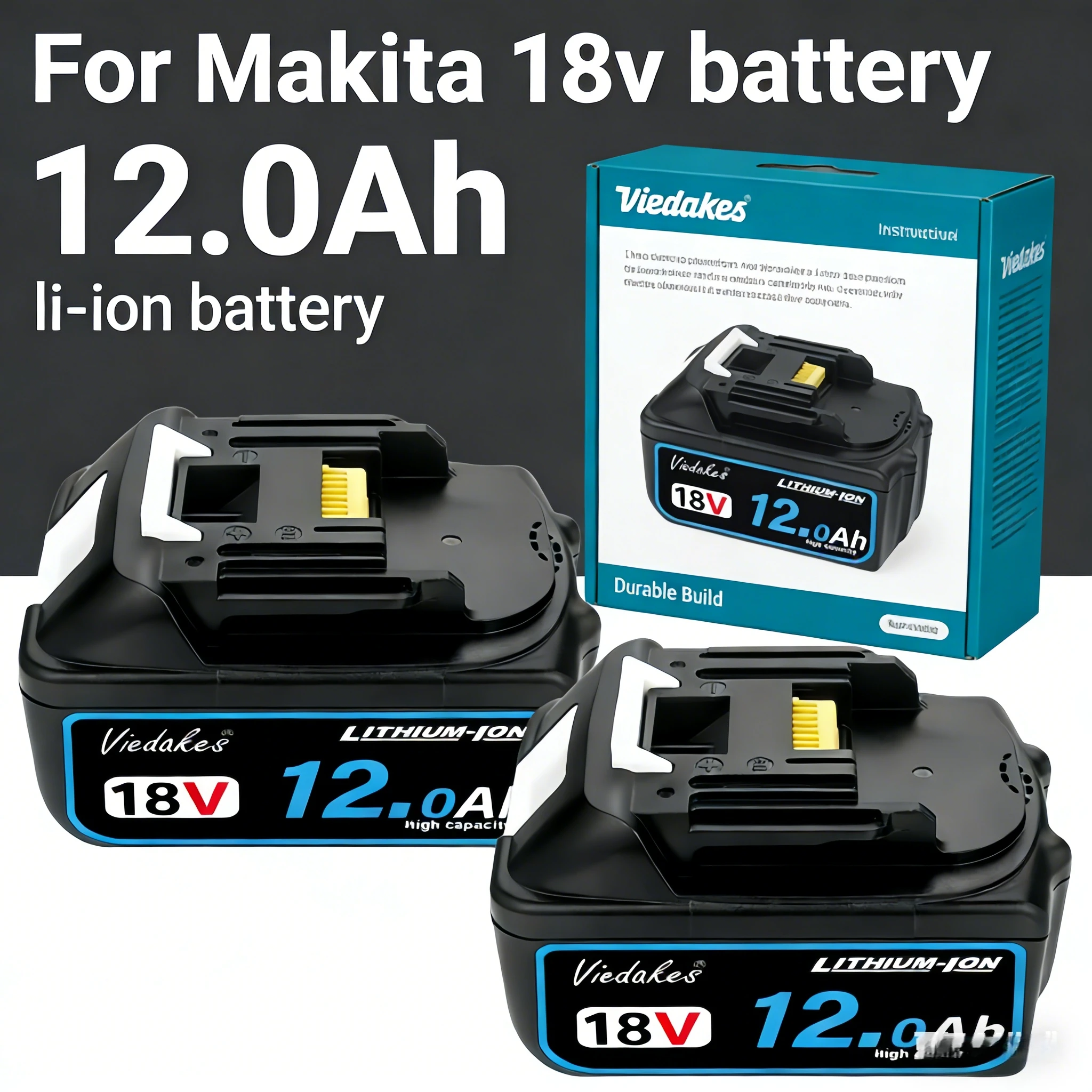 

18V 12000mAh LIthium-ion battery for 18V Makita Tools,DTW700 DDF487 DHP489 DGA404 DJV182 DHR140 Rechargeable battery