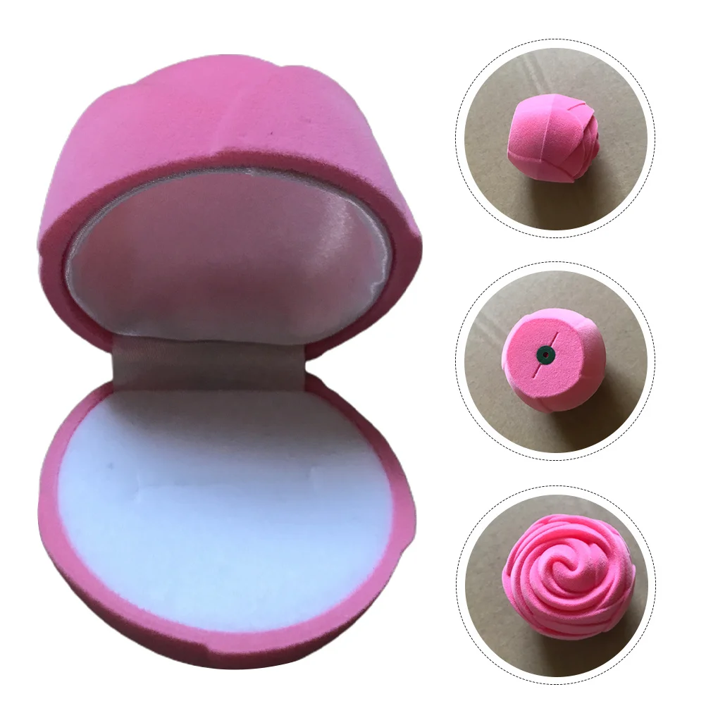 صندوق على شكل وردة مجوهرات محاكاة إبداعية صندوق مجوهرات وردي هدية لحفلات الزفاف والخطوبة والذكرى السنوية وديكور عيد الحب