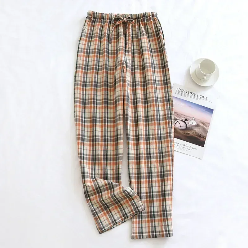 Pijama grande de verano para pantalones de algodón más nuevos, pantalones cortos informales a cuadros para salón en casa, talla y finos para hombres