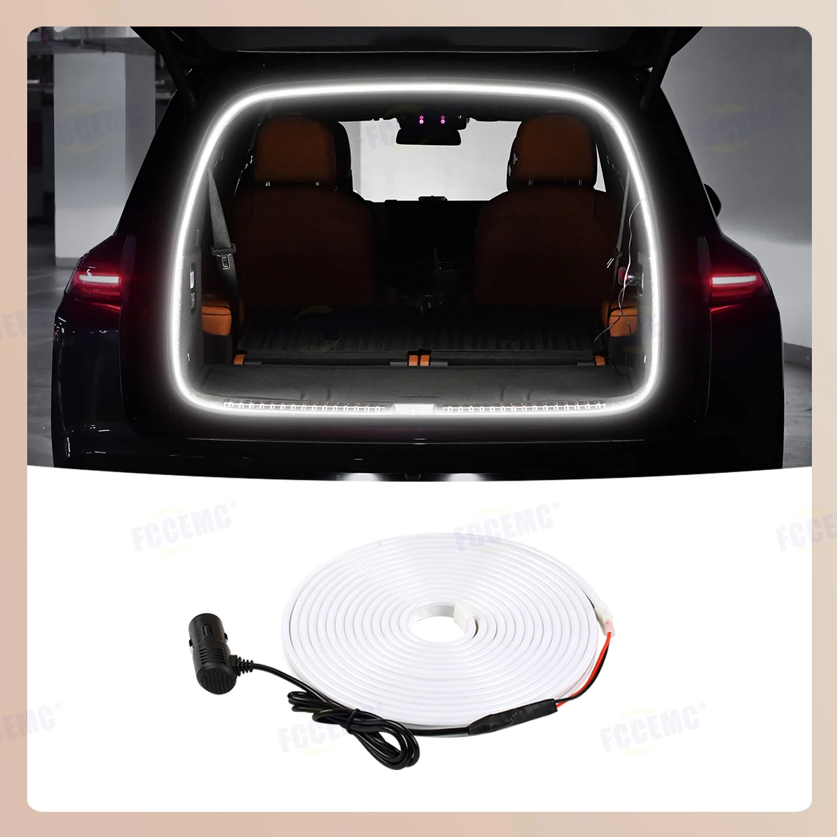

5m LED Car Trunk Lighting Strip With Cigar Magnetic Induction Modified Decorative Light For Tesla Model Y New Electric Vehicles