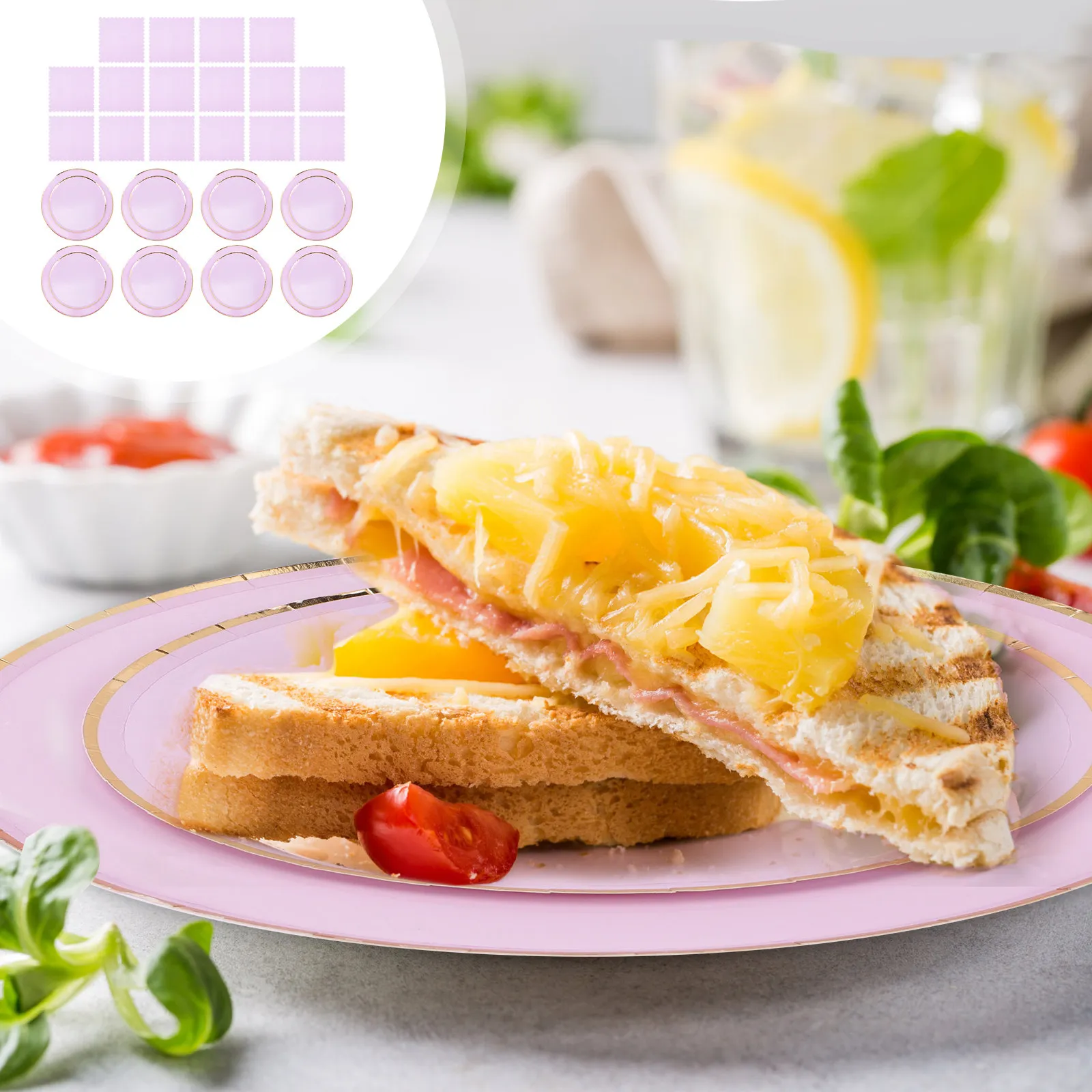 

Набор одноразовой посуды для вечеринки, 32 предмета: фиолетовые тарелки, салфетки, украшения для дня рождения и праздников, столовые приборы