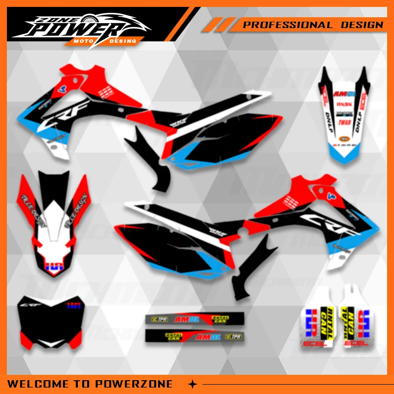 

Powerzone For Honda CRF450R CRF450 2013-2016 CRF 250 250R 2014-2017 Motorcycle Full Graphics Decals Stickers