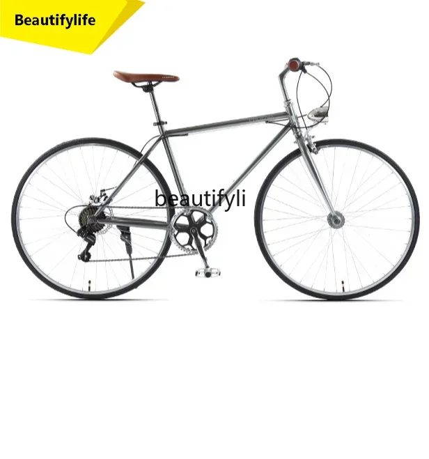 Road Bike 7-Speed Adult City Retro Commuter Aluminum Alloy Men and Women Racing Bike