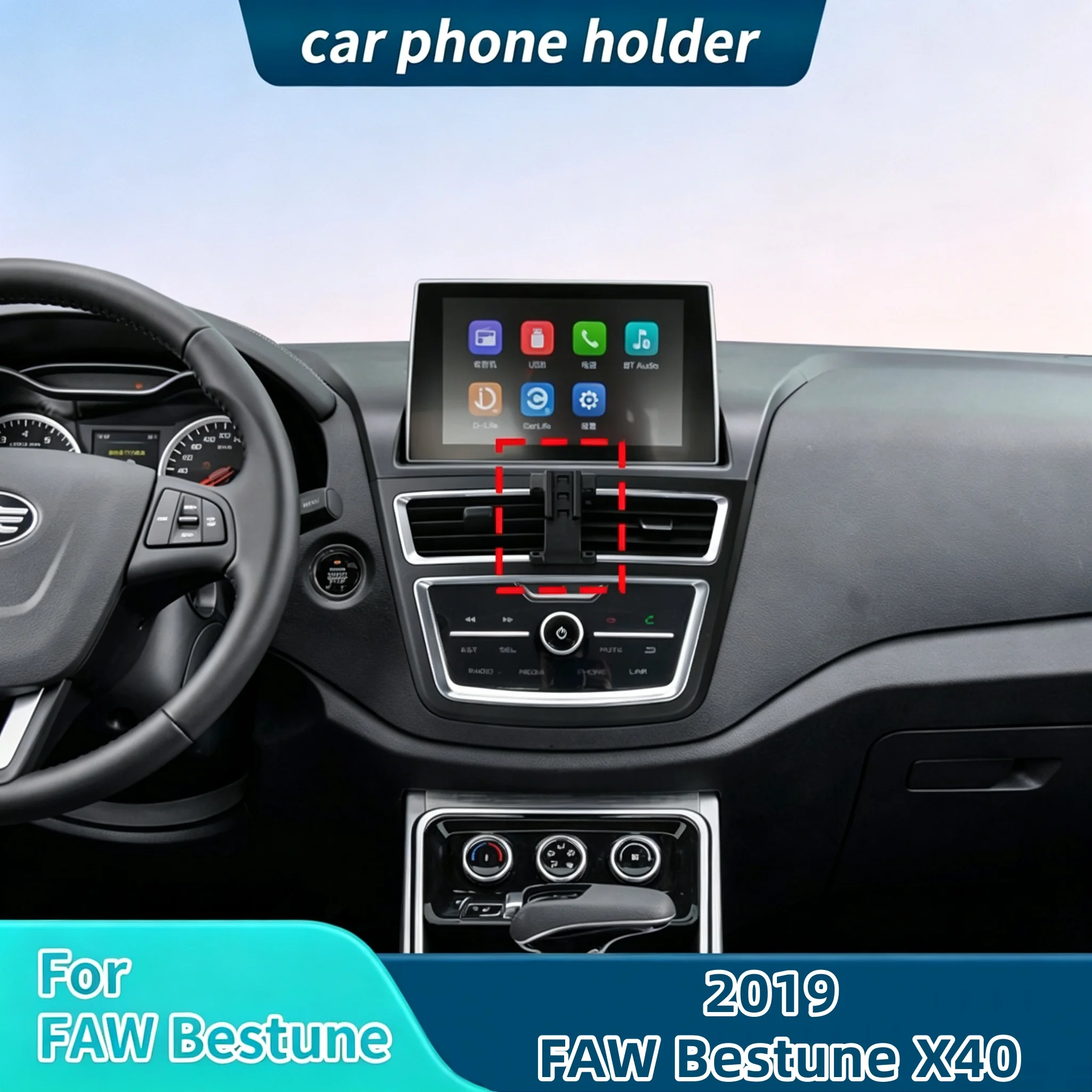Easy‑to‑Install Car Phone Holder & Base Compatible With 2019 FAW Bestune X40,Stable Shock‑Proof,No Blockage Of Air‑Vent Airflow