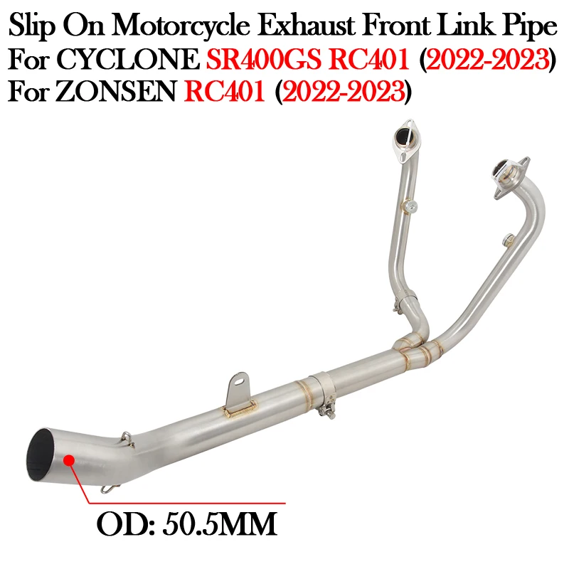 

Motorcycle Exhaust Modify 51MM Muffler Escape Moto Front Middle Link Pipe For ZONSEN For CYCLONE RC401 SR400GS 2022 2023 Slip On