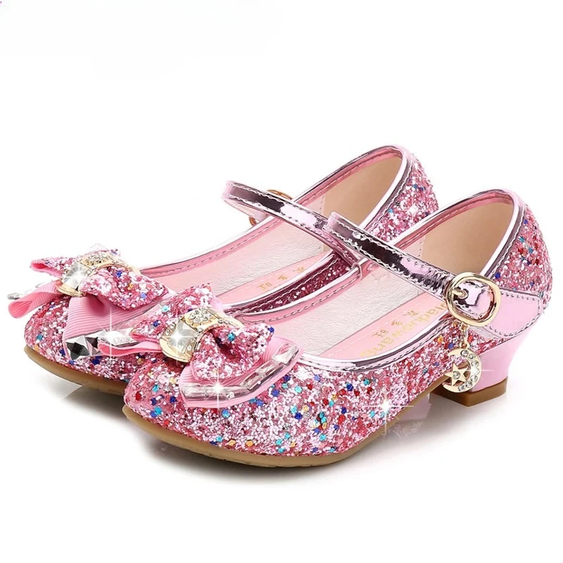 

Girls Princess Party Shoes Children's Sandals Girls Sequin Performance Shoes Kids High Heels Elegant and Stylish Dress Shoes