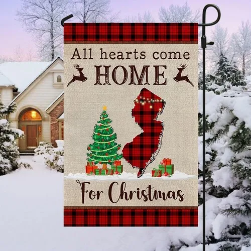 New Jersey Christmas Flag All Hearts Come Home For Christmas Flag Graden Flag GJN EEN AAL HHM WZZ yyi