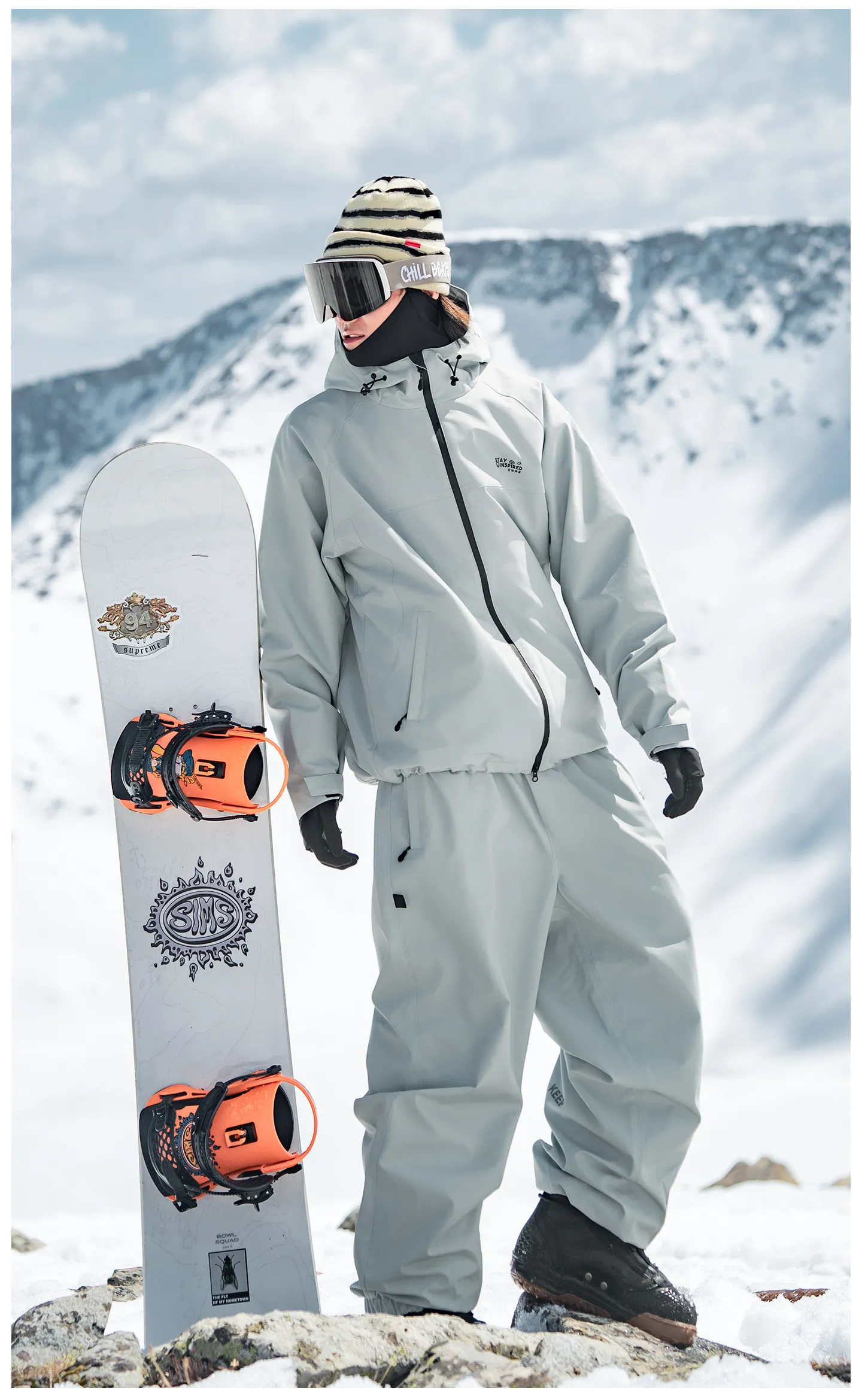 John Snow 2025 Neuer Ski-Anzug für Paare, Einzel- und Doppelmodell, locker geschnitten, wasserdicht, wärmeisolierend, Skihose und Skijacke – Detail 39