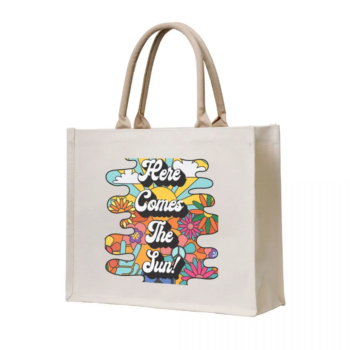 

Here Comes The Sun, Here Comes The Sun Tote Bag foldable reusable bag Woman shopper bag Handbags Women's tote