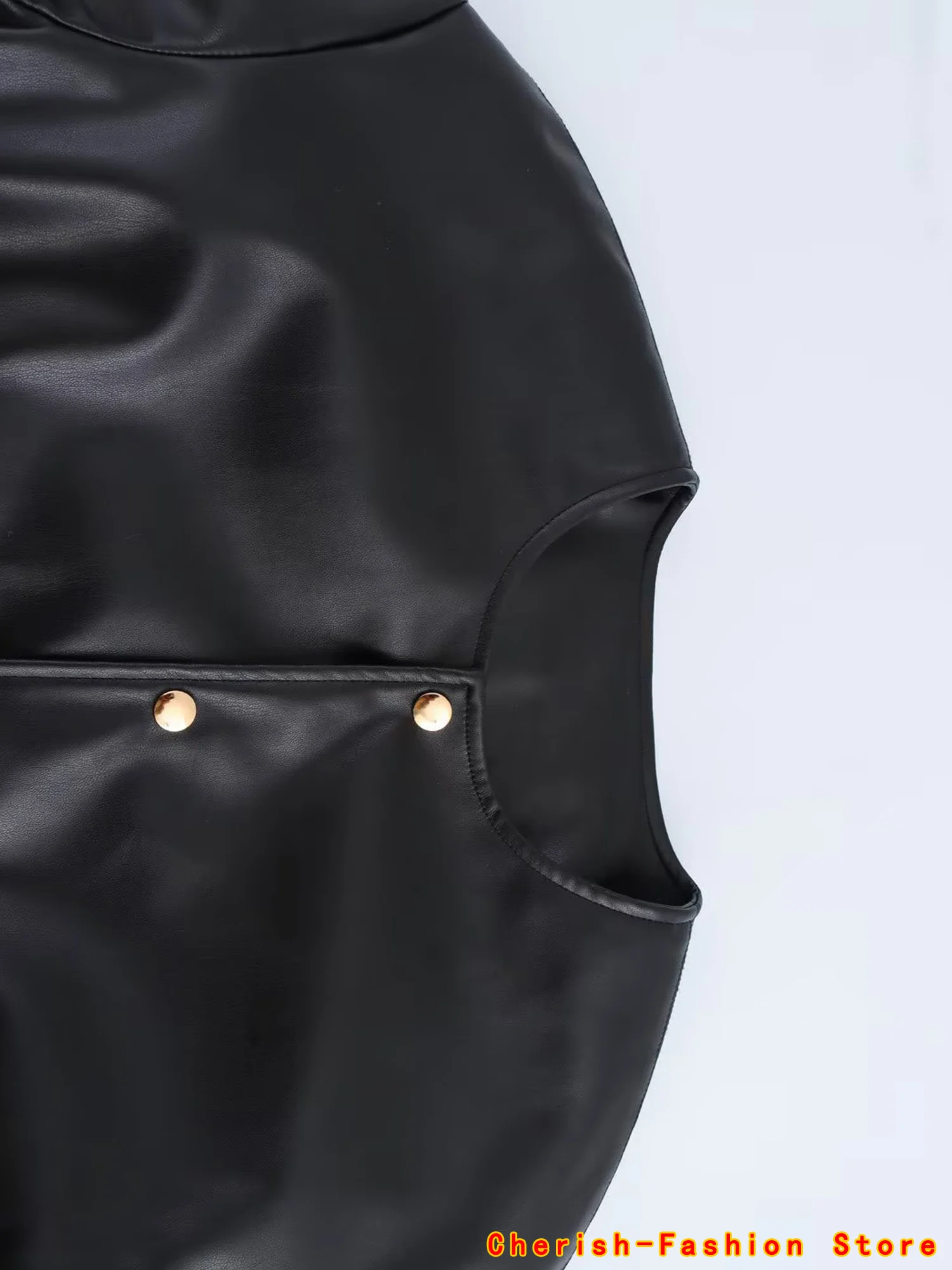 2025 Cappotto in pelle girocollo moda donna Retro Lady maniche lunghe Capispalla in ecopelle Giacca in pelle PU per il tempo libero femminile primaverile