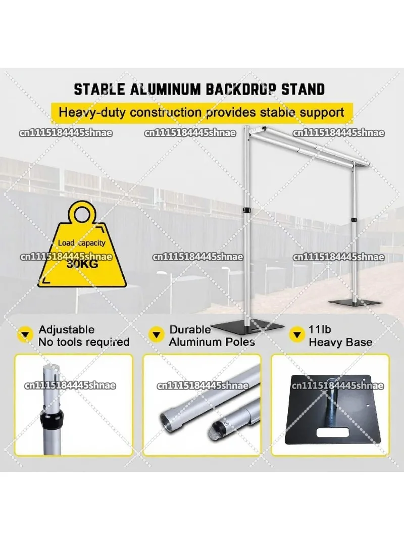 Performance Wedding Background Stand Double Crossbar Gauze Curtain Retractable Background Stand